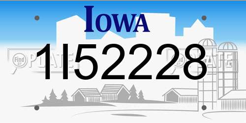 1I52228 Iowa License Plate