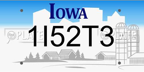 1I52T3 Iowa License Plate