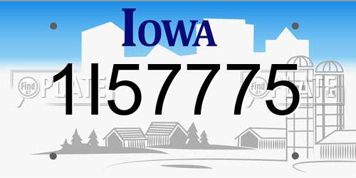 1I57775 Iowa License Plate