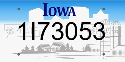 1I73053 Iowa License Plate