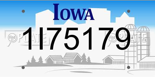 1I75179 Iowa License Plate