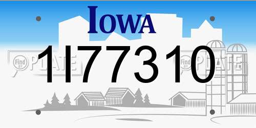 1I77310 Iowa License Plate