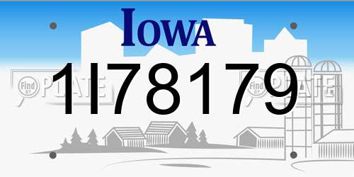 1I78179 Iowa License Plate