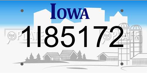 1I85172 Iowa License Plate