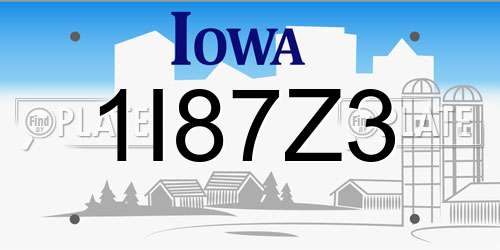 1I87Z3 Iowa License Plate