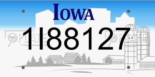1I88127 Iowa License Plate