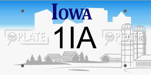 1IA Iowa License Plate
