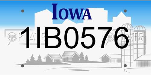 1IB0576 Iowa License Plate