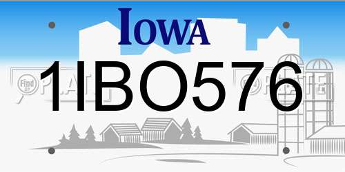 1IBO576 Iowa License Plate