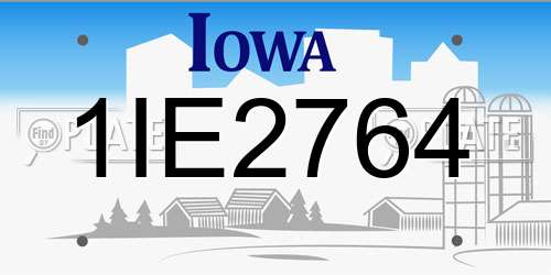 1IE2764 Iowa License Plate