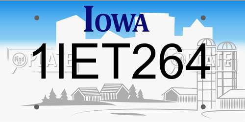 1IET264 Iowa License Plate