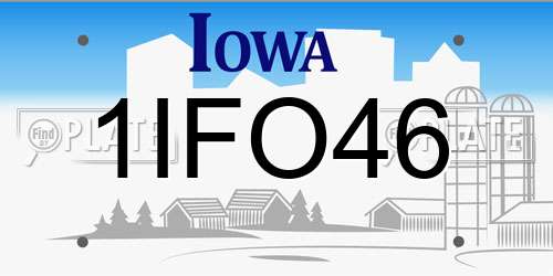 1IFO46 Iowa License Plate