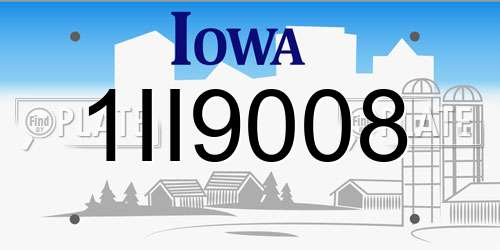 1II9008 Iowa License Plate