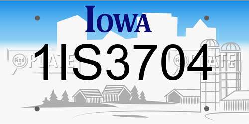 1IS3704 Iowa License Plate