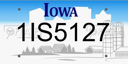 1IS5127 Iowa License Plate