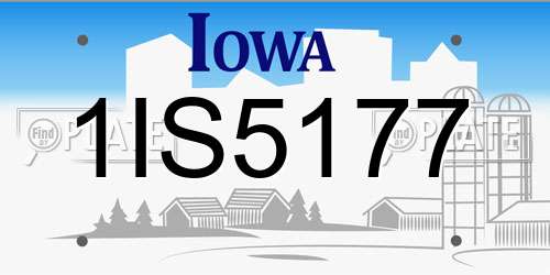 1IS5177 Iowa License Plate