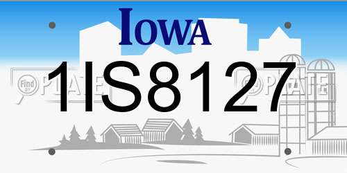 1IS8127 Iowa License Plate
