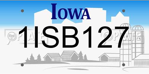 1ISB127 Iowa License Plate