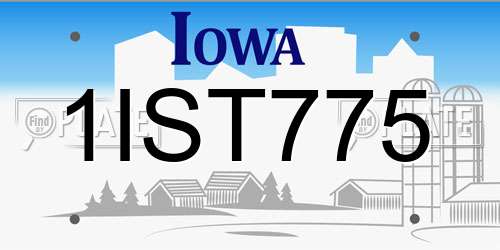 1IST775 Iowa License Plate