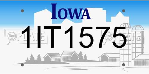 1IT1575 Iowa License Plate