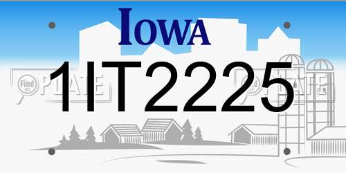 1IT2225 Iowa License Plate