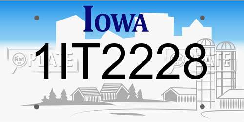 1IT2228 Iowa License Plate