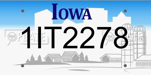 1IT2278 Iowa License Plate