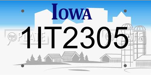 1IT2305 Iowa License Plate