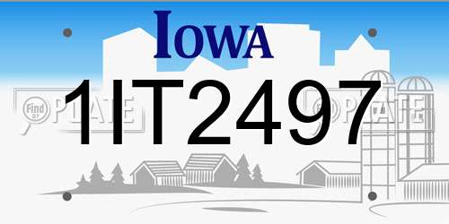 1IT2497 Iowa License Plate