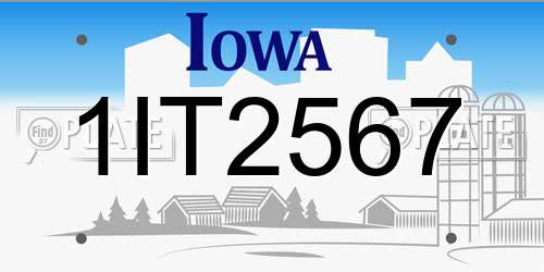 1IT2567 Iowa License Plate