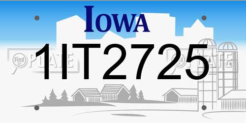 1IT2725 Iowa License Plate
