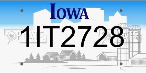 1IT2728 Iowa License Plate