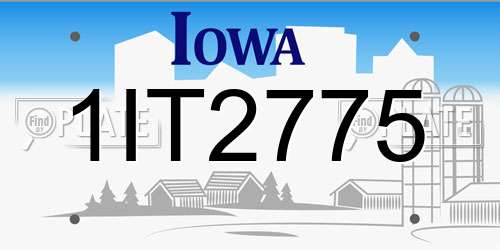1IT2775 Iowa License Plate