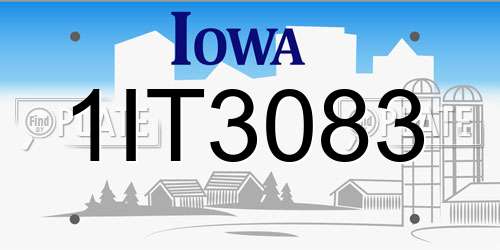1IT3083 Iowa License Plate