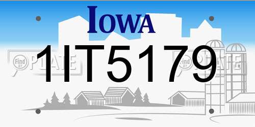 1IT5179 Iowa License Plate