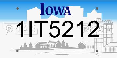 1IT5212 Iowa License Plate