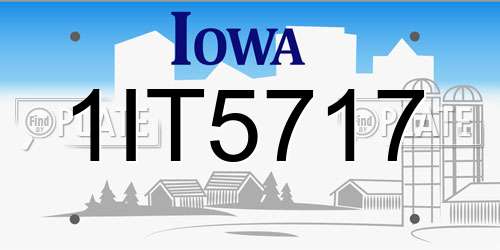 1IT5717 Iowa License Plate