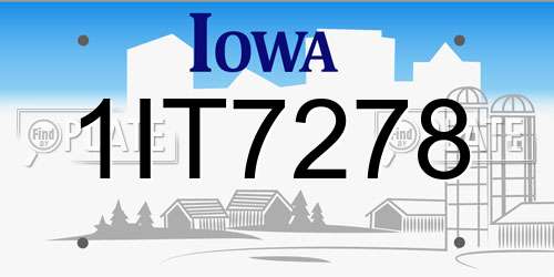 1IT7278 Iowa License Plate