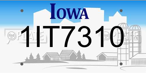 1IT7310 Iowa License Plate