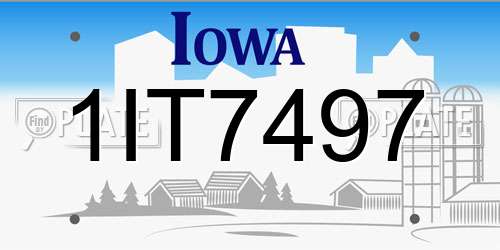 1IT7497 Iowa License Plate