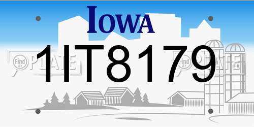 1IT8179 Iowa License Plate