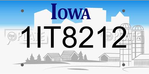 1IT8212 Iowa License Plate
