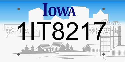 1IT8217 Iowa License Plate