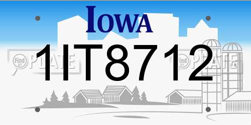 1IT8712 Iowa License Plate