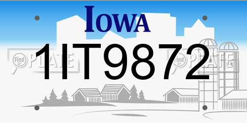 1IT9872 Iowa License Plate