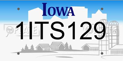 1ITS129 Iowa License Plate