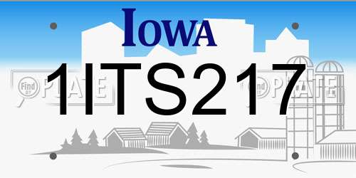 1ITS217 Iowa License Plate