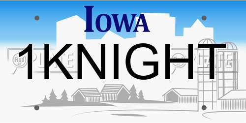 1KNIGHT Iowa License Plate