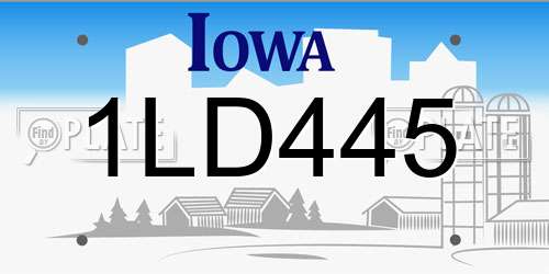 1LD445 Iowa License Plate