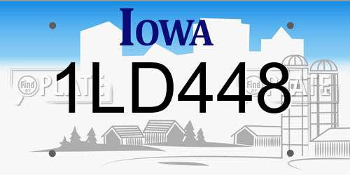 1LD448 Iowa License Plate